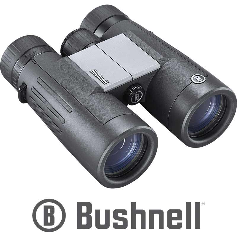 Bushnell PWV842 8x42 Black Roof Prism Binoculars - Aluminum Chassis, Multi-Coated Optics, Twist-Up Eyecups - Bushnell