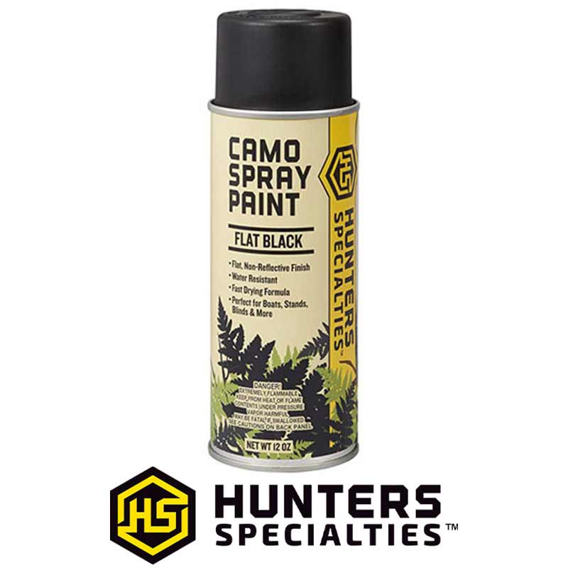 HS Camo Spray Paint - Flat Black 12oz - Enamel - 2.65x7.85