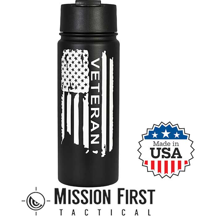 USMC 16oz Flip Tmblr In BK/WHT - Mission First Tactical