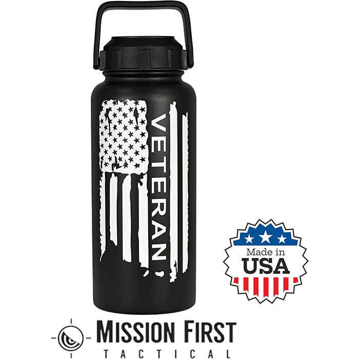 USMC 32oz Bttle In BK/WHT - Mission First Tactical