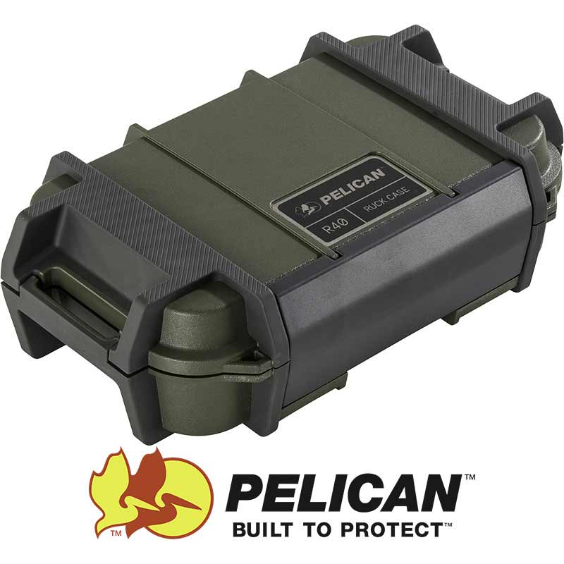Pelican RKR400-0000-OD R40 Utility Case, Medium, Olive Drab, 9.84"x6.12"x2.89" - Pelican