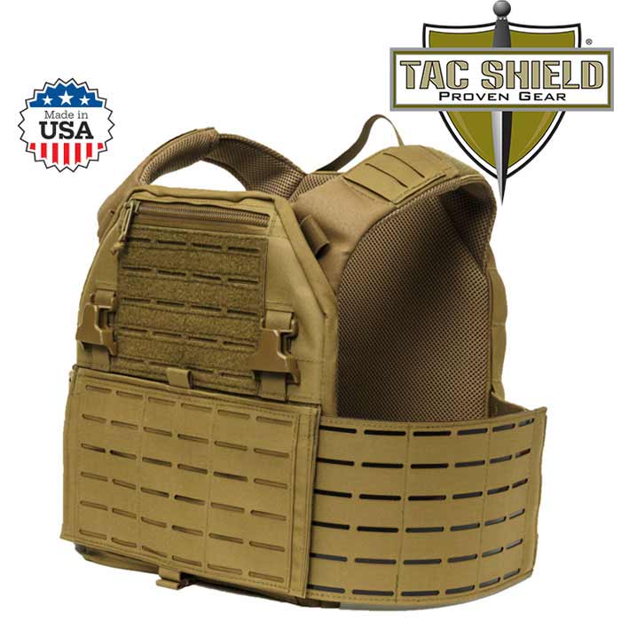 TAC SHIELD RZR MOLLE PLATE CARRIER SMALL COYOTE